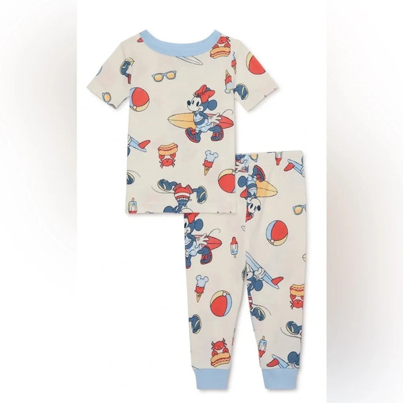 Disney Mickey and Minnie Kids Pajamas 2 pc Short Sleeve and Pants Size 2T NWT - Picture 1 of 2